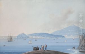 Veduta Di Procida Con Ischia Sullo Sfondo Da Capo Miseno by Officina Glass