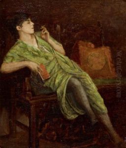 Sitzende Raucherin by Armin Glatter
