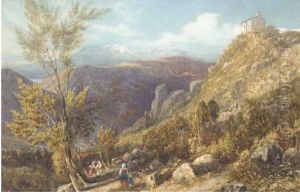 A Mountainous Italian Landscape by Arthur Glennie