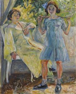 Mother And Daughter by Enoch Henryk Enrico Glicenstein