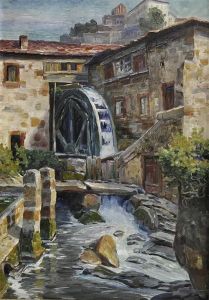 Wassermuhle,wohl Vor Den Toren Tivolis by Ferdinand August Glienke