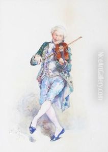 The Violin Player by Henry Gillard Glindoni