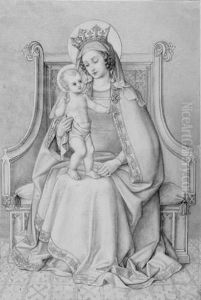 Die Thronende Madonna Mit Dem Jesuskind. by Franz Xaver Glink