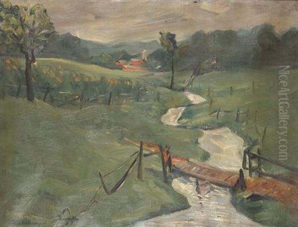 Country Landscape With A Brook In The Foreground - view 1