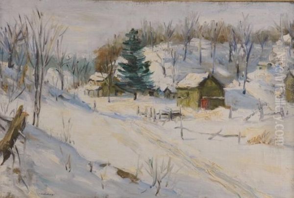 Winter Landscape With Spruce - view 1
