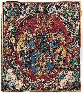 A Coat-of-arms, Surrounded By Putti by Gabriel Glockendon