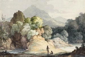 Aborigines Beside A Stream, Van Diemen's Land by John Glover Jnr.