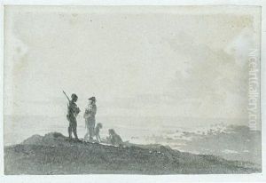 Figures On A Hill by John Glover