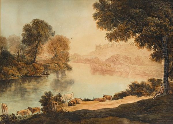 Herdsmen By A Stream - view 1