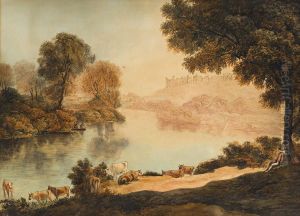 Herdsmen By A Stream by John Glover