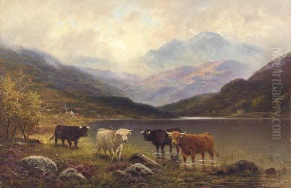 Cattle In A Highland Landscape - view 1
