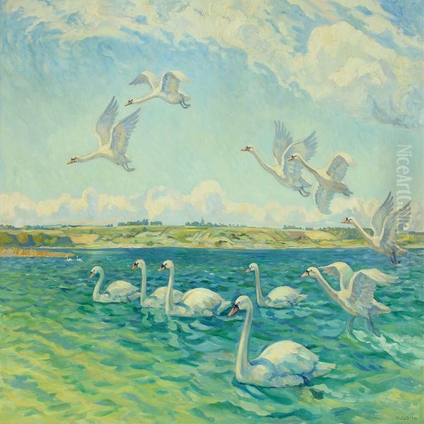 Inlet With Swans - view 1