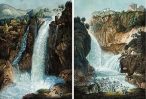 La Grotta Di Nettuno A Tivoli; And La Cascata Del Velino Aterni by Wilhelm Friedrich Gmelin