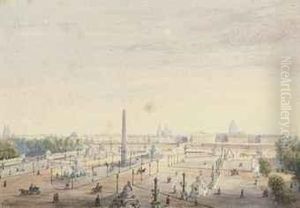 Vue De La Place De La Concorde A Paris by Gaspard Gobaut