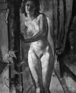 B. "stehender Frauenakt". Sign. Und
Undeutl. Dat. 31 . Ol Auf Lwd. Besch. 101 X 82 Cm.
Rahmen by Bernhard Gobiet