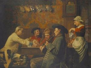 Belgian, - Tavern Scene by Emiel Hendrik Godding