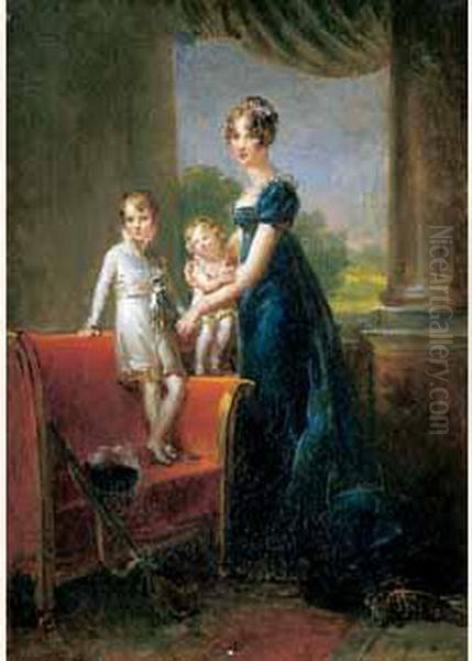 Portrait De La Reine Hortense Et Deux De Ses Enfants. - view 1