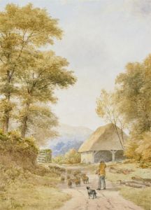 Walking The Sheep Home by Julius Godet