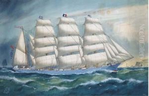 The Four-masted Barque Grenada Under Full Sail by Godfrey