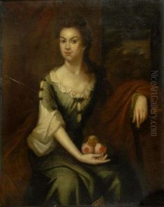 Kneller, A Portrait Of A Lady Seated Holding Flowers Kneller, A Portrait Of A Lady Seated Holding Flowers