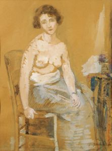 Nu Sur Une Chaise by Ernst Jean Joseph Godfrinon