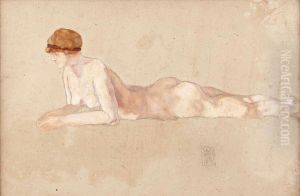 Liegender Frauenakt by Michael Alfred Godlewski