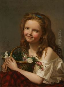 Fanciulla Con Cesto Di Fiori by Julien Godon