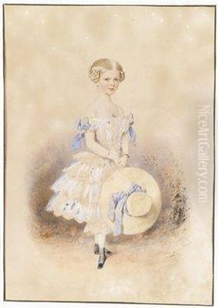 Portrait Of A Girl In A Straw Hat - view 1