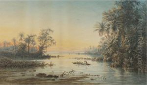 Vista De Un Lago En Venezuela by Anton Goering