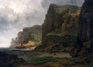 Bord De Mer Avec Falaises-cote Normande by Raymond Eugene Goethals