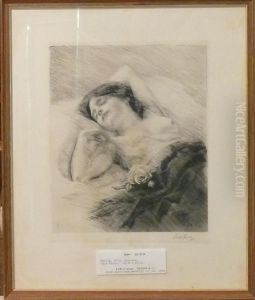 Etsning, "die Rosen". 29,,5 by Otto Goetze