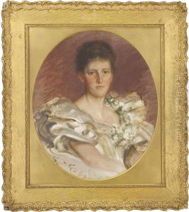 Portrait Of Mrs Leila De Lisle by Sigismund Christian Hubert Goetze