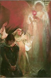 The Vision Of Sir Percivale's Sister ''streamed Thro' My Cell A Cold And Silver Beam by Sigismund Christian Hubert Goetze