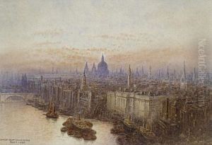 London From Tower Bridge by Frederick E.J. Goff