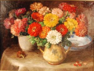 Vase Fleuri De Zinias