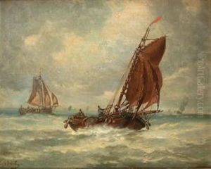 Barco Pescando En La Mar by Per Gohant
