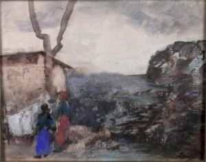 Composizione Con Due Figure Femminili by Emilio Gola