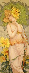 Femmes, Oiseaux Et Fleurs