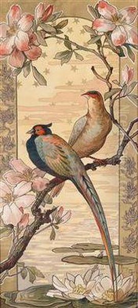 "oiseaux Et Fleurs Stylisees" - view 1