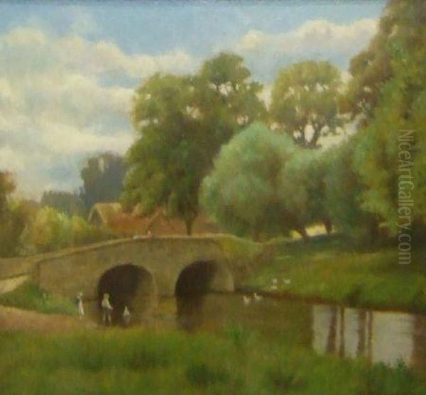 Children Playing With Toy Boat In A River - view 1
