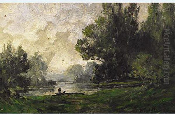 Boaters By A Woodland Pool - view 1