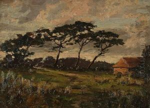 Evening On The Sussex Hills; Afterglow by Harold Goldthwaite