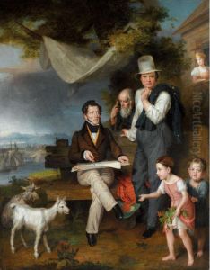 Selfportrait Of The Artist With His Family And George Dawe by Wilhelm Alexandrow. Golicke