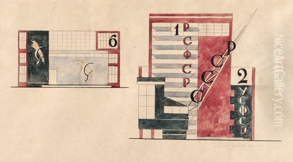 Projet D'architecture Double Face Anotee Au Verso - view 1