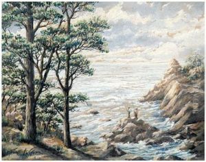 Two Fishermen Along The California Coast by Fernando L. Golsch