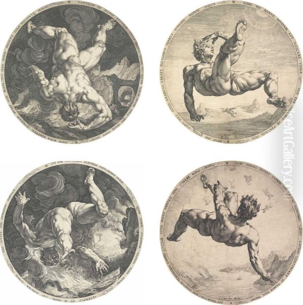 The Four Disgracers The Complete Set Of Four Engravings - view 1