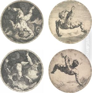 The Four Disgracers The Complete Set Of Four Engravings by Hendrick Goltzius