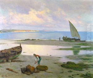 "pescadores En La Orilla" by Guillermo Gomez Gil