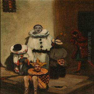 Street Scene Entertainers With People In Carnivalcostumes by Ricardo Gomez Gimeno