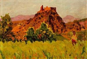 "paisaje Con Castillo" by Eugenio Gomez Mir